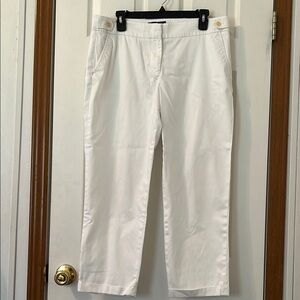 Talbots White Cropped Ankle Pants Cotton Blend